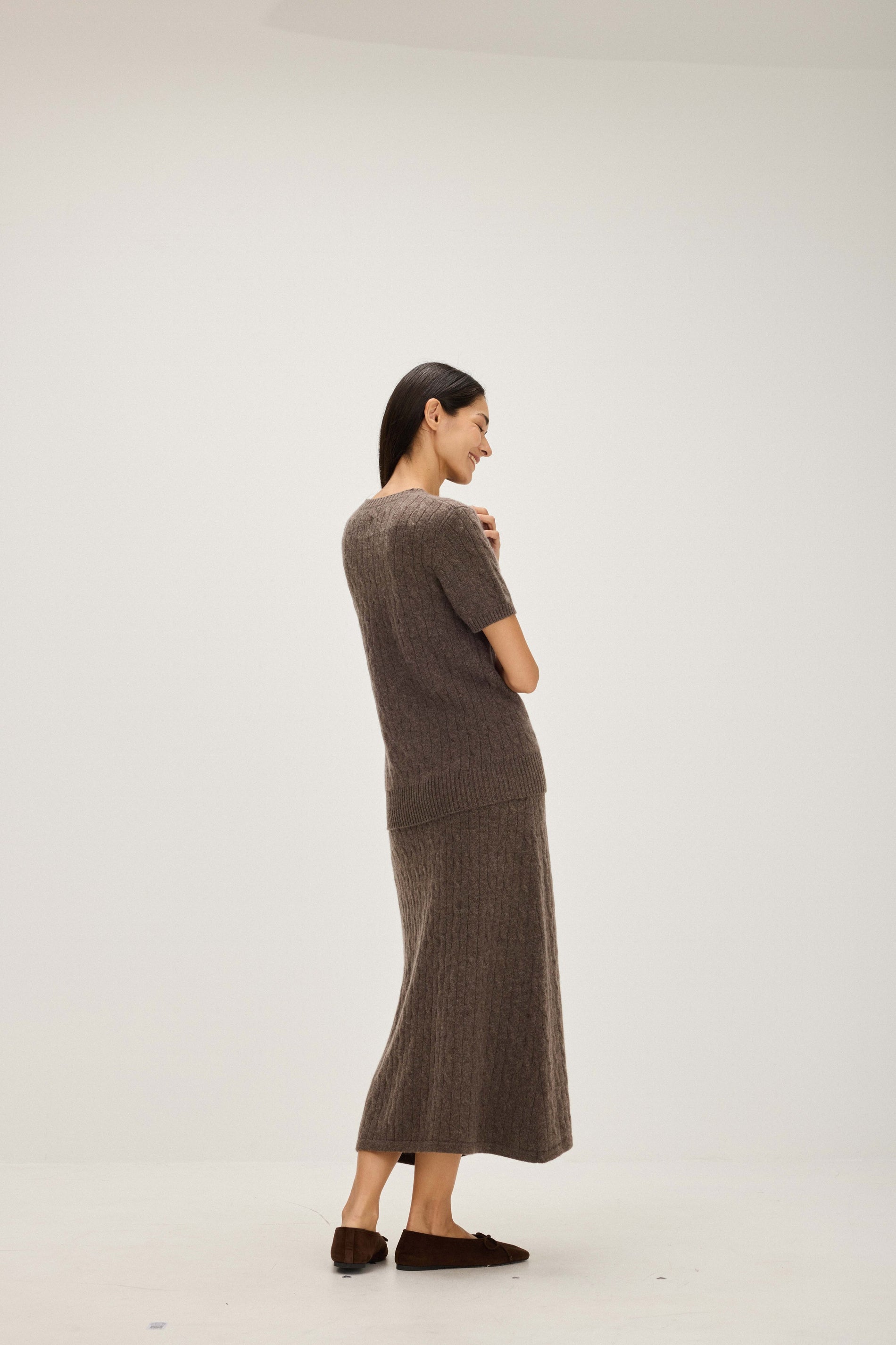 Davida A-Line Cable Skirt Skirts Cacao