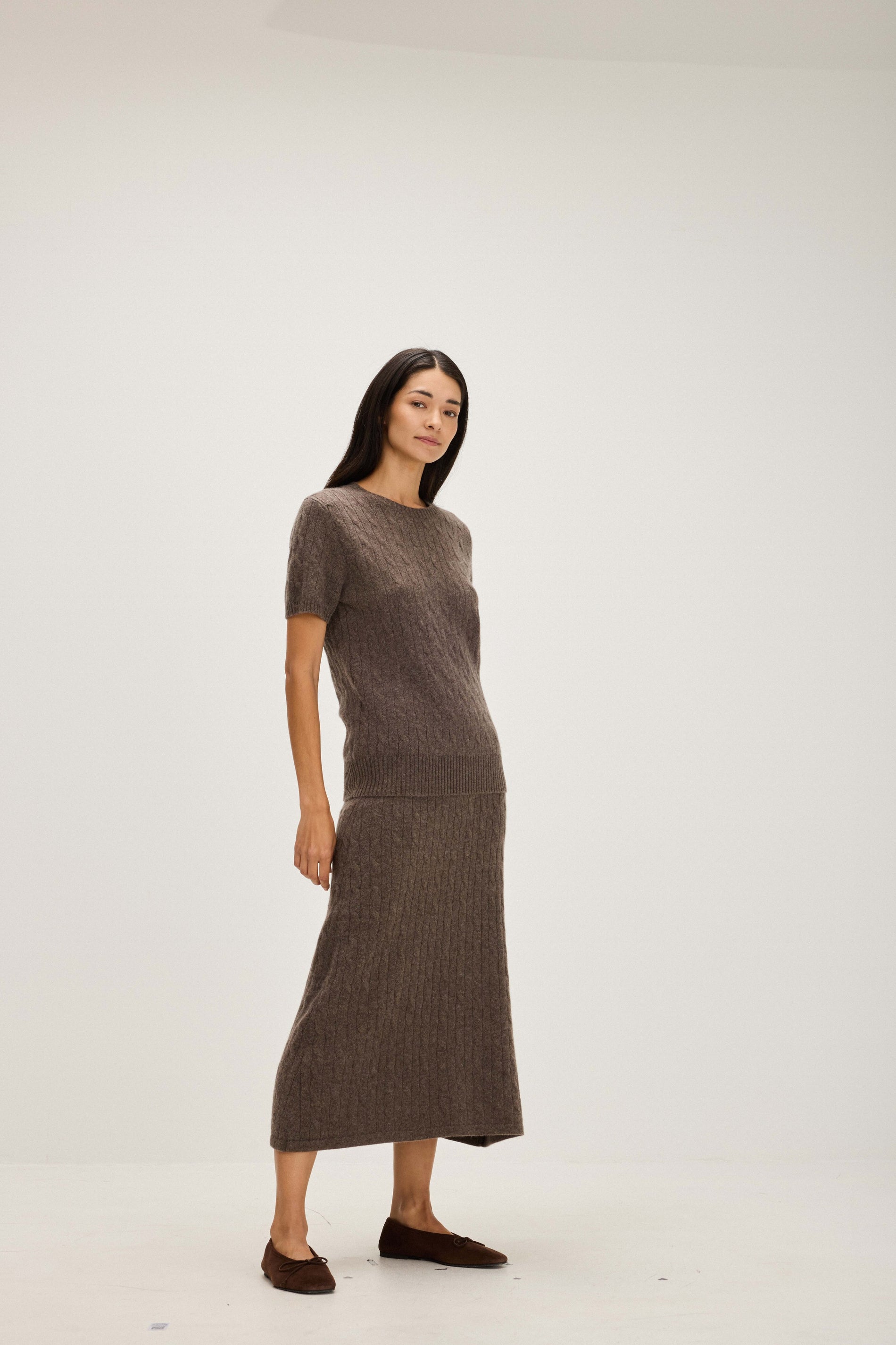 Davida A-Line Cable Skirt Skirts Cacao