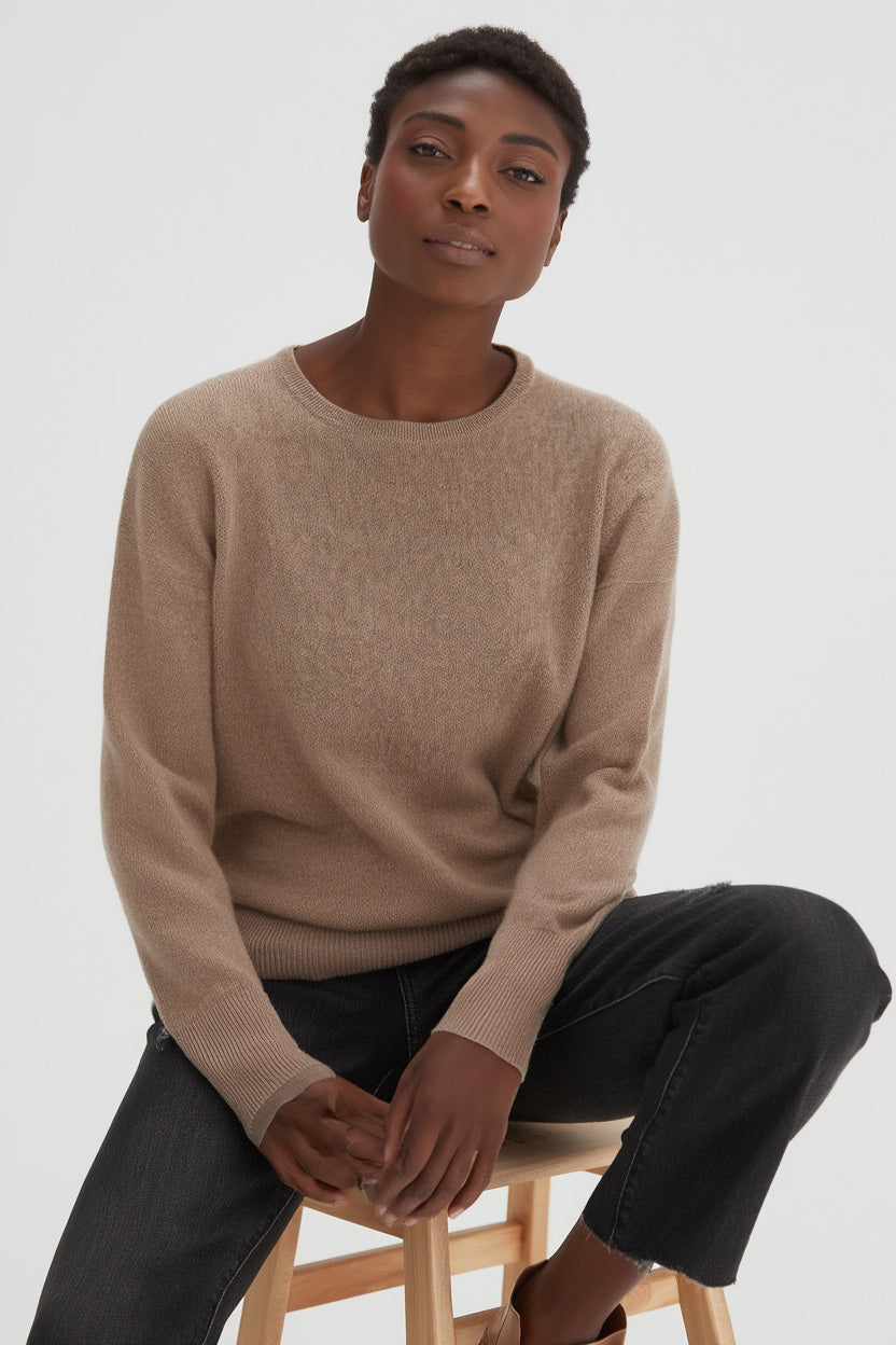 Davida Basic O-neck Sweater Sweaters Mink
