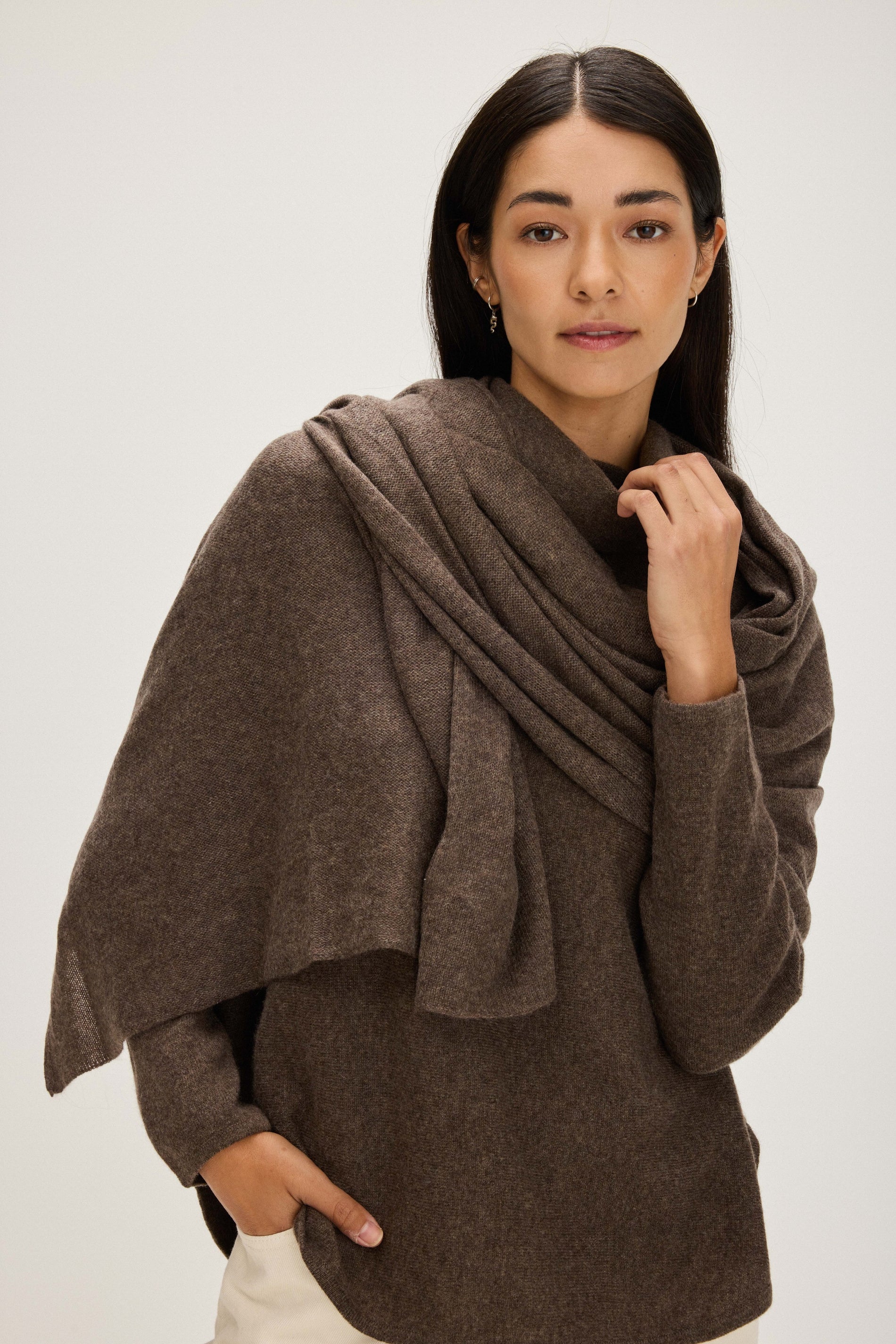 Davida Big Classic Scarf Scarf Cacao