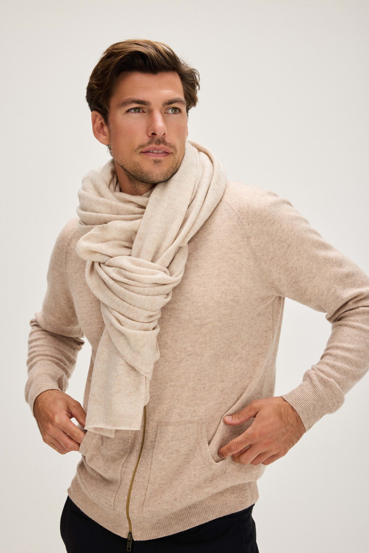 Davida Big Classic Scarf Scarf Light Beige