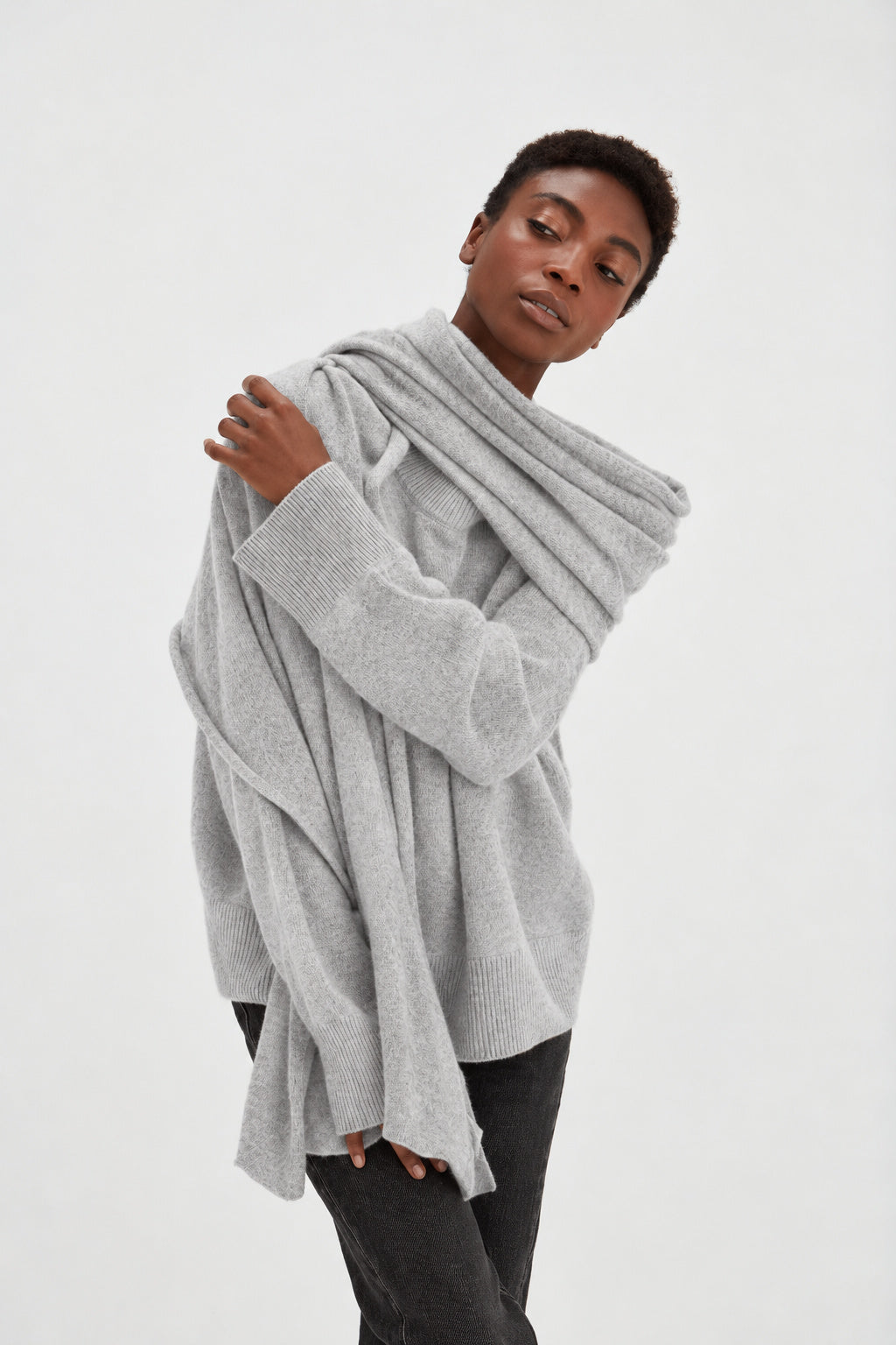 Davida Big Classic Scarf Scarf Light Grey