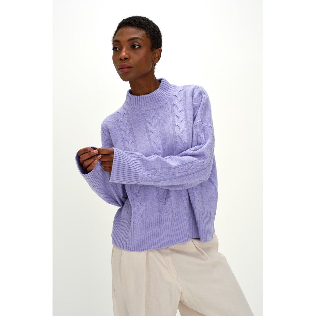 Davida Boxy Cable Sweater Sweaters Light Purple
