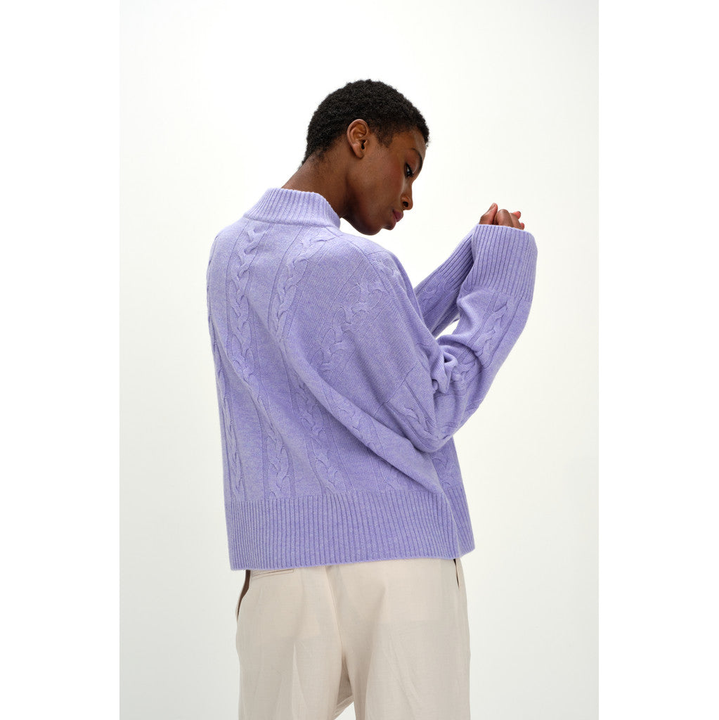 Davida Boxy Cable Sweater Sweaters Light Purple