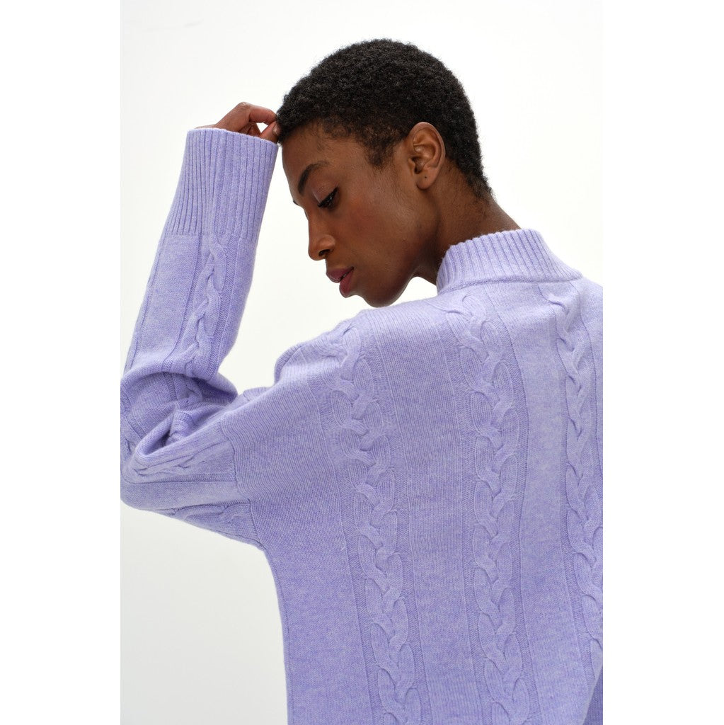 Davida Boxy Cable Sweater Sweaters Light Purple