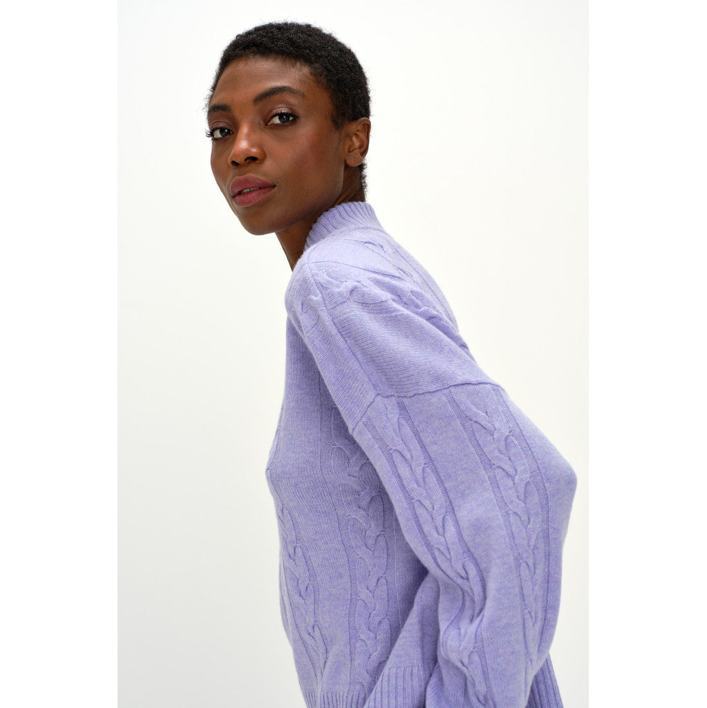 Davida Boxy Cable Sweater Sweaters Light Purple