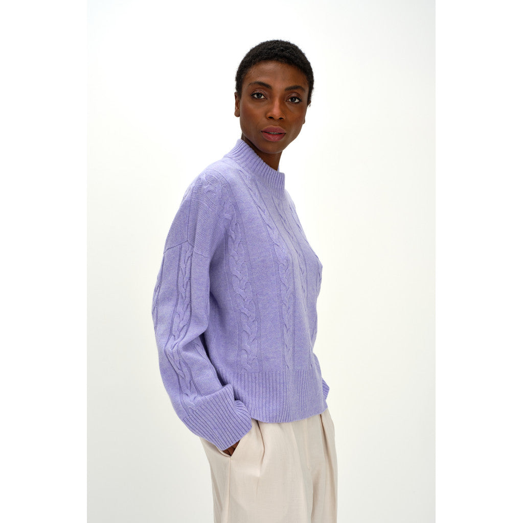 Davida Boxy Cable Sweater Sweaters Light Purple