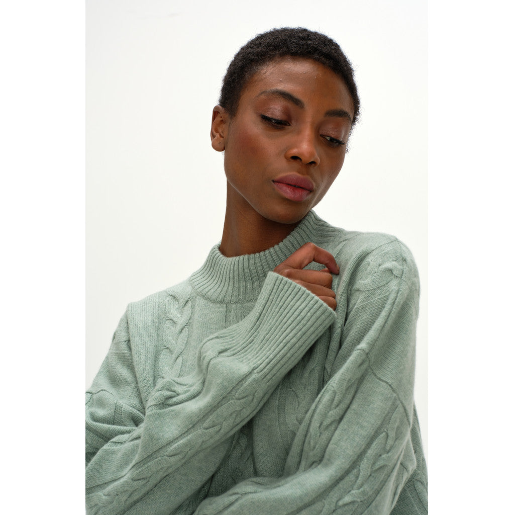 Davida Boxy Cable Sweater Sweaters Sage