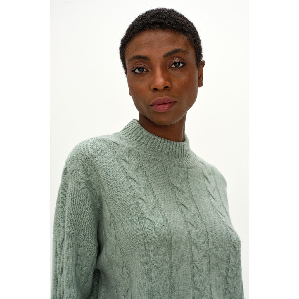 Davida Boxy Cable Sweater Sweaters Sage