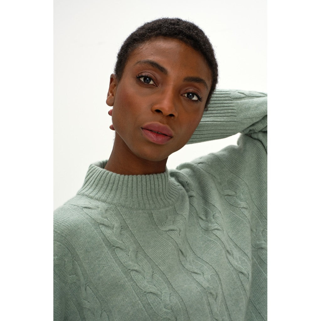 Davida Boxy Cable Sweater Sweaters Sage