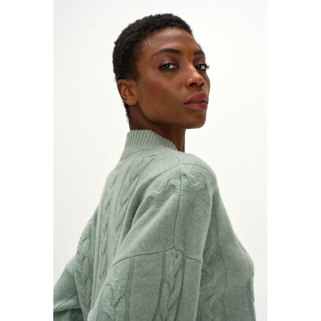 Davida Boxy Cable Sweater Sweaters Sage