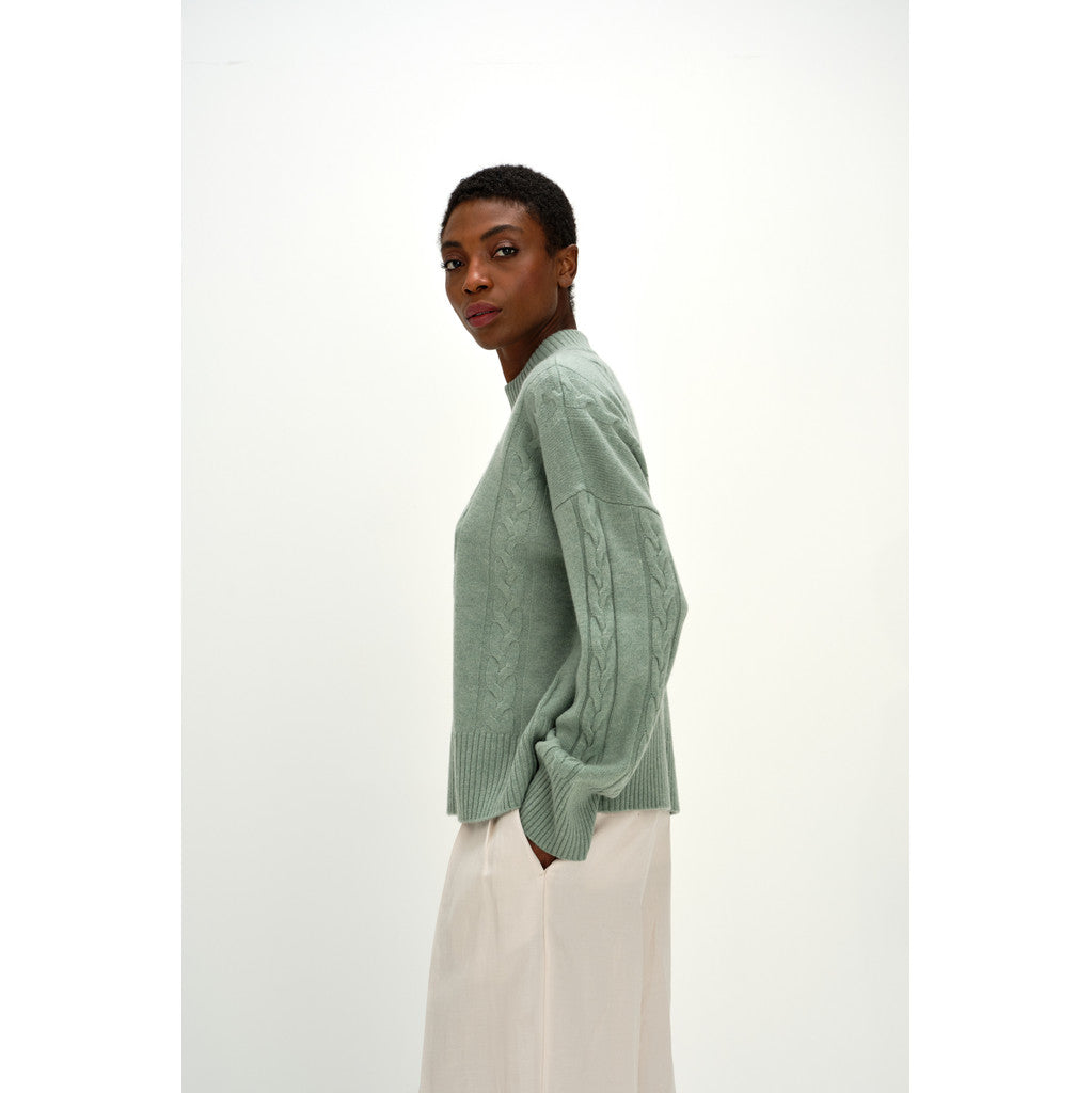 Davida Boxy Cable Sweater Sweaters Sage