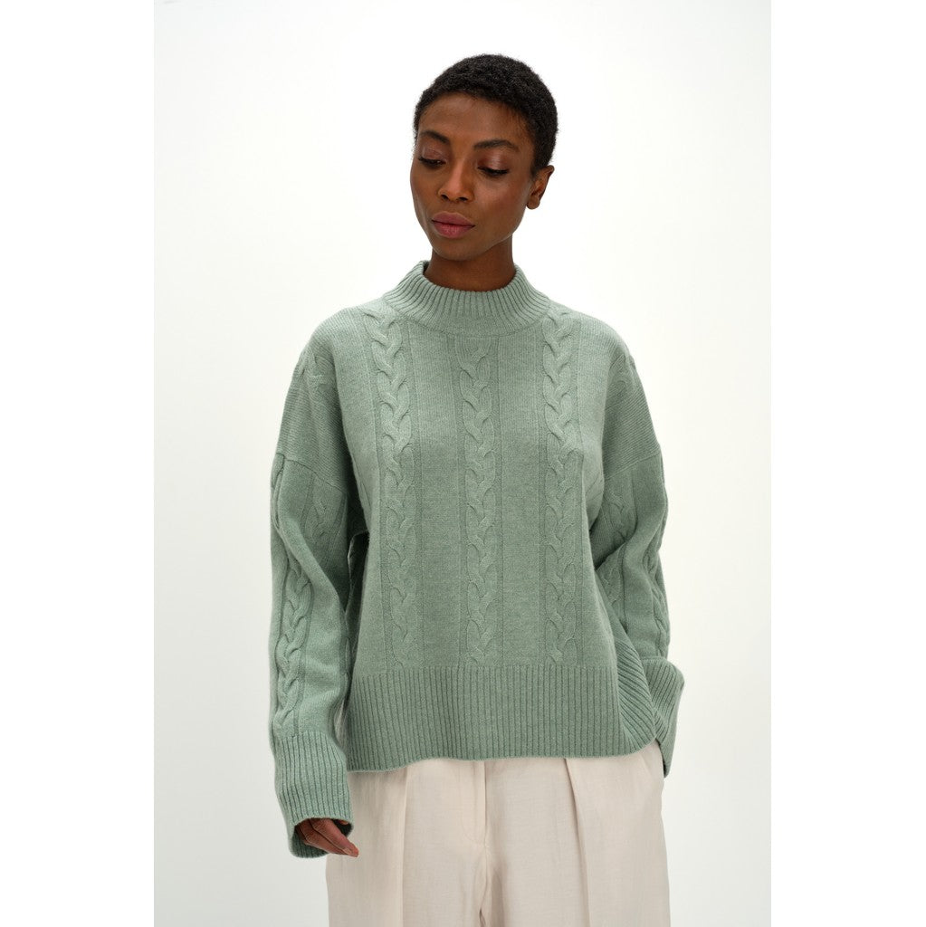 Davida Boxy Cable Sweater Sweaters Sage