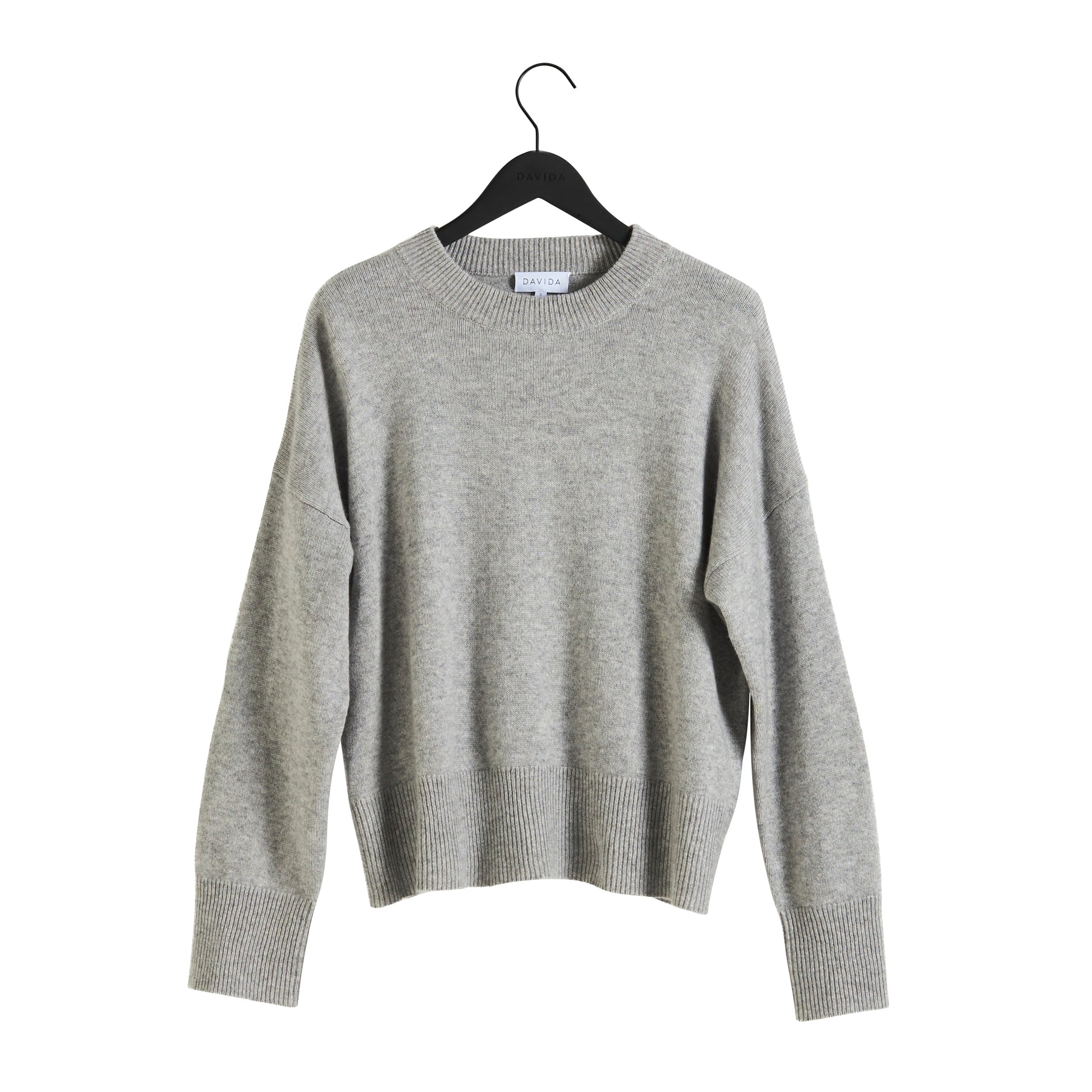 Davida Boxy O-neck Sweater Sweaters Light Grey
