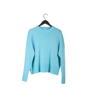 Boxy O-neck Sweater - Turquoise