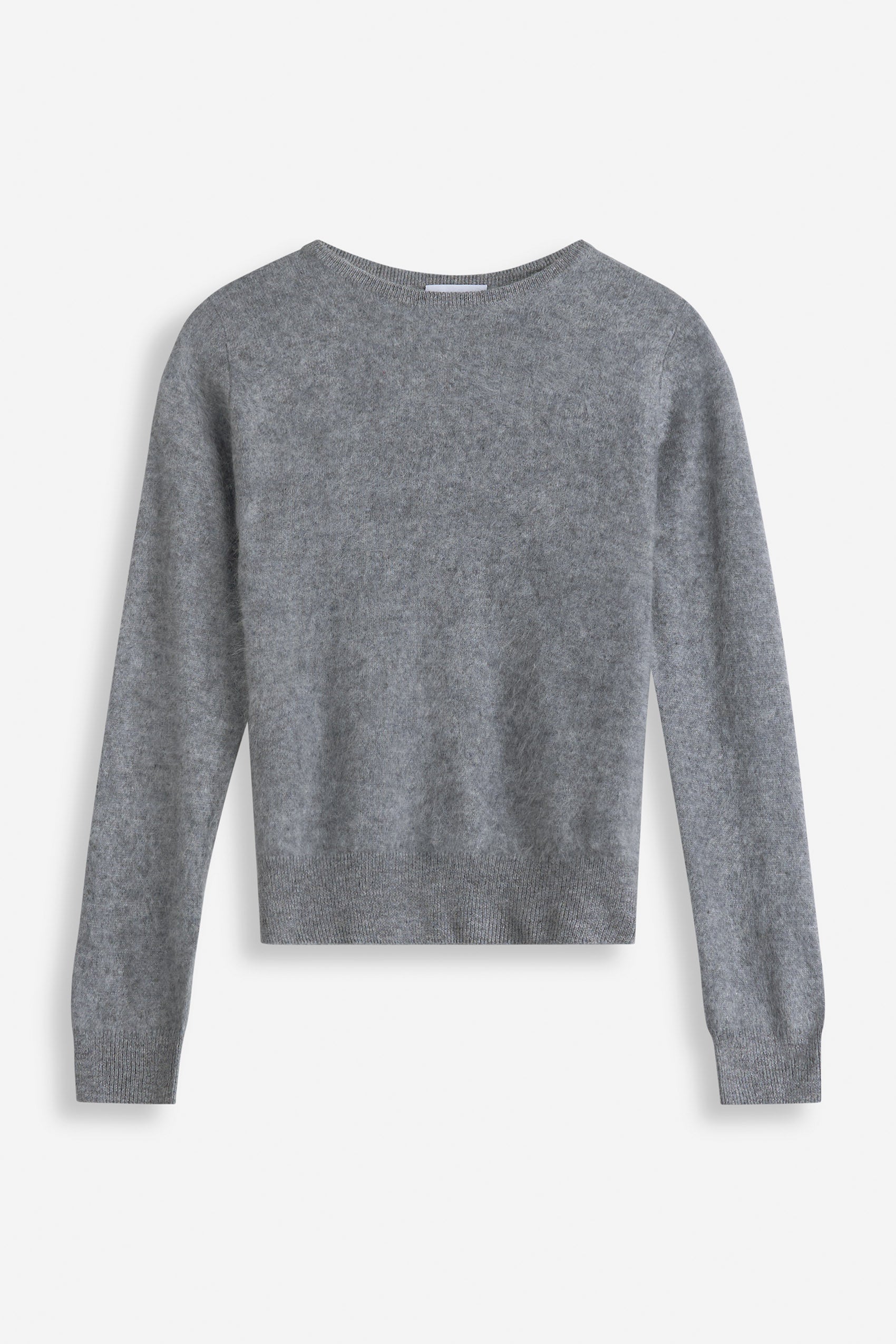 Davida Brushed Basic O-Neck Sweaters Light Grey