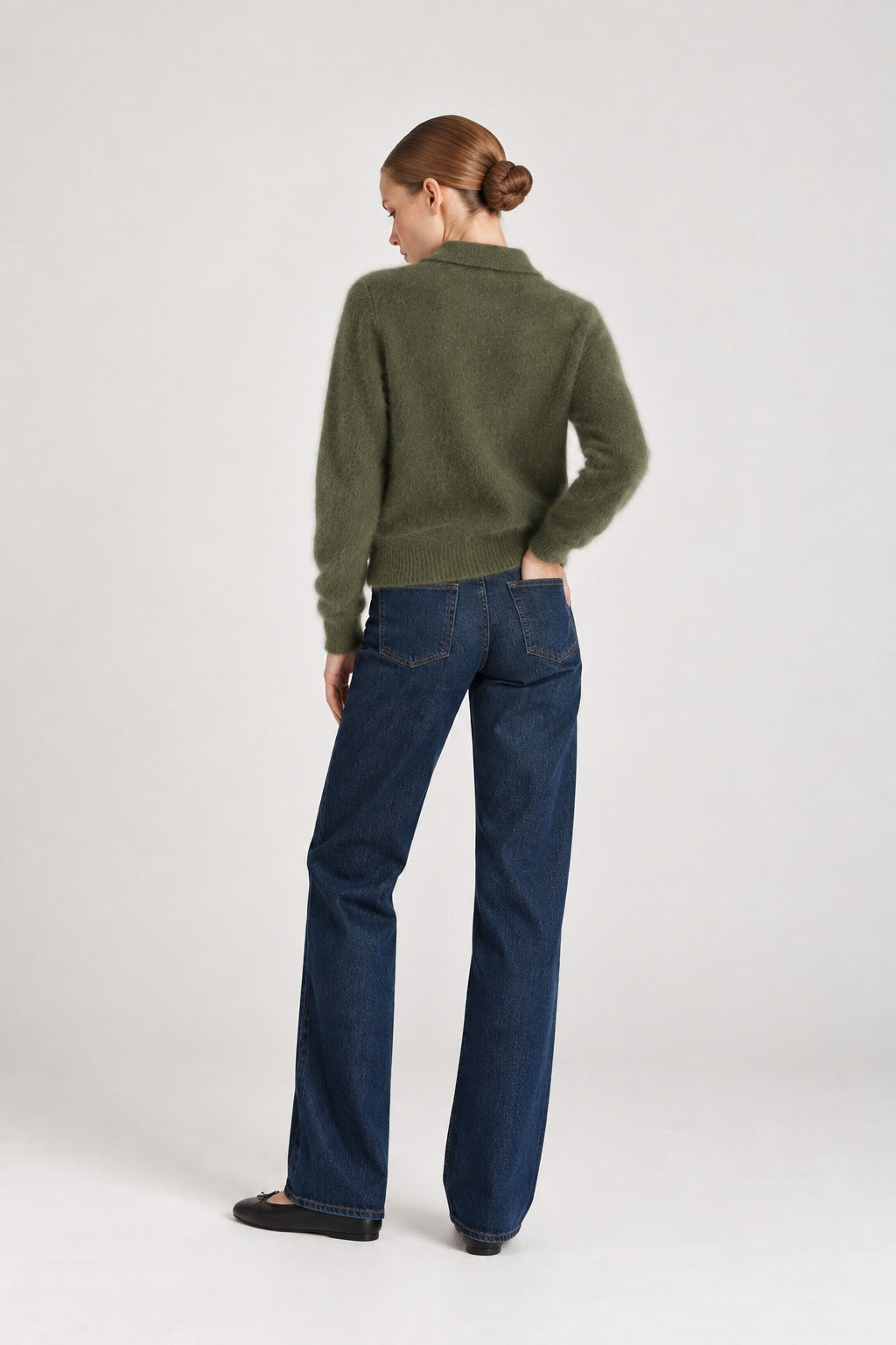 Davida Brushed Buttoned Collar Cardigan Cardigans Forest Green