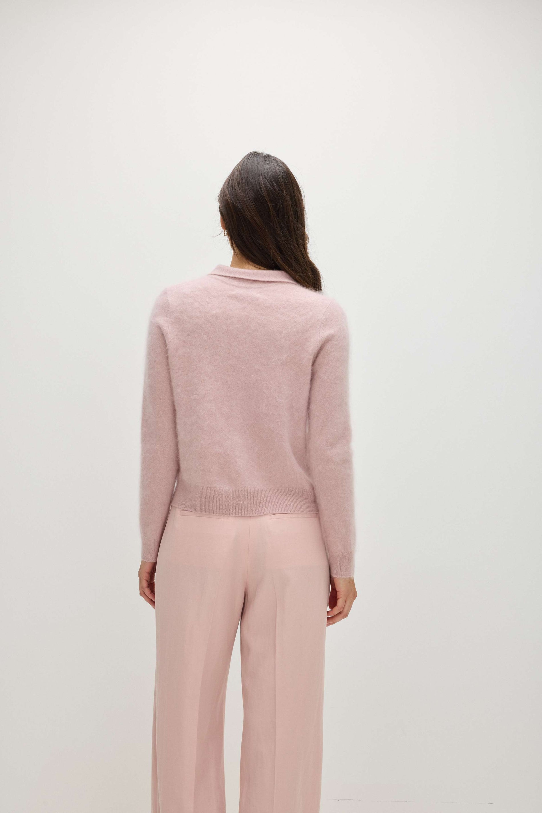 Davida Brushed Cardigan Collar Cardigans Light Pink