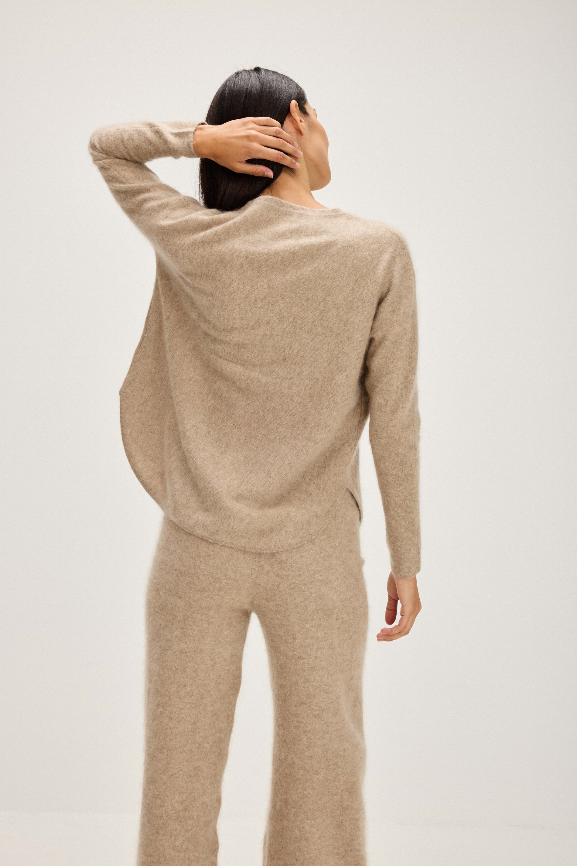 Davida Brushed Curved Sweater Sweaters Mink