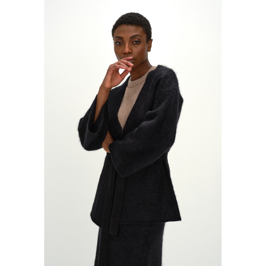 Davida Brushed Kimono Cardigans Black