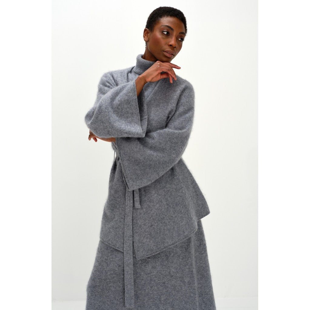 Davida Brushed Kimono Cardigans Light Grey