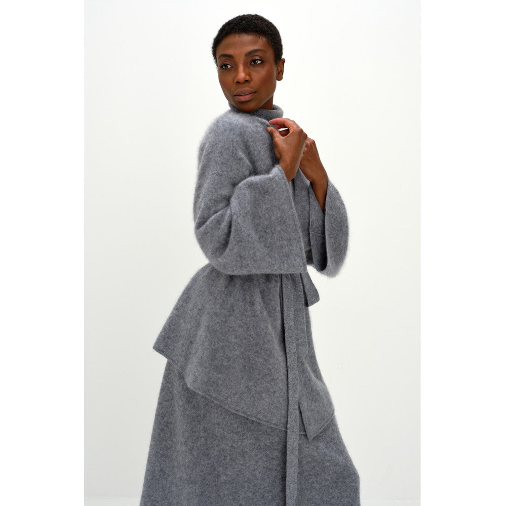 Davida Brushed Kimono Cardigans Light Grey