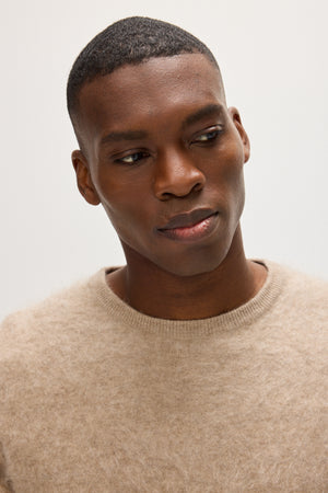Brushed Man O-neck Sweater - Mink
