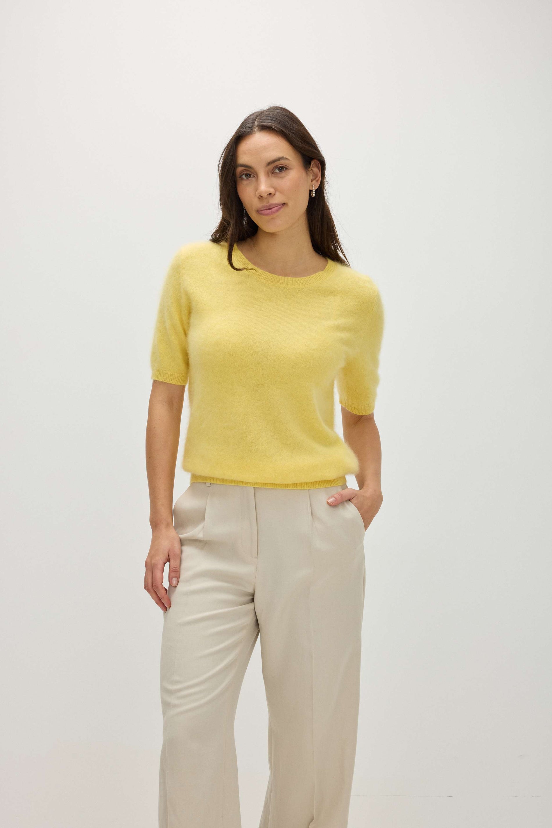 Davida Brushed Oversized T-Shirt Sweaters Citrus