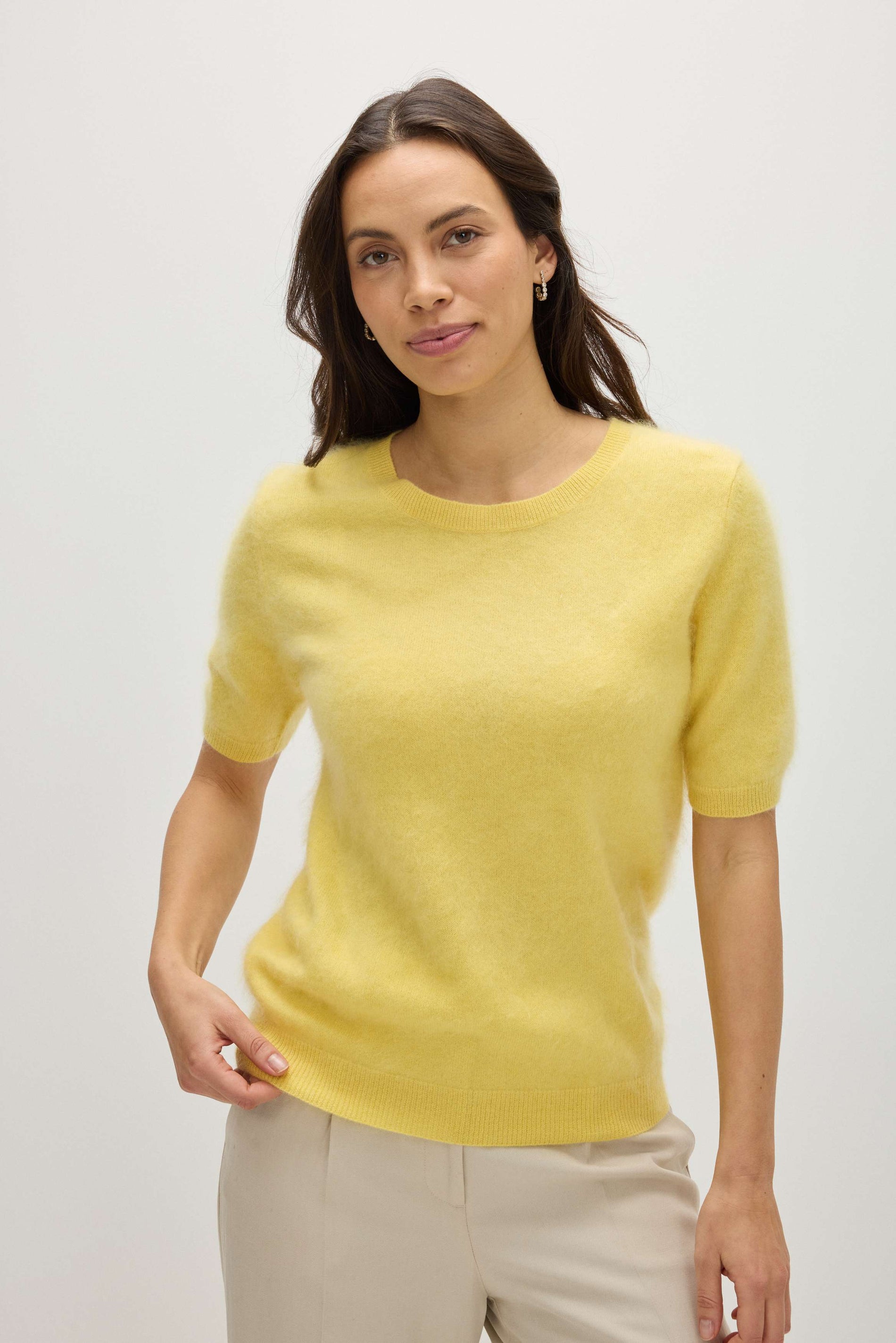Davida Brushed Oversized T-Shirt Sweaters Citrus