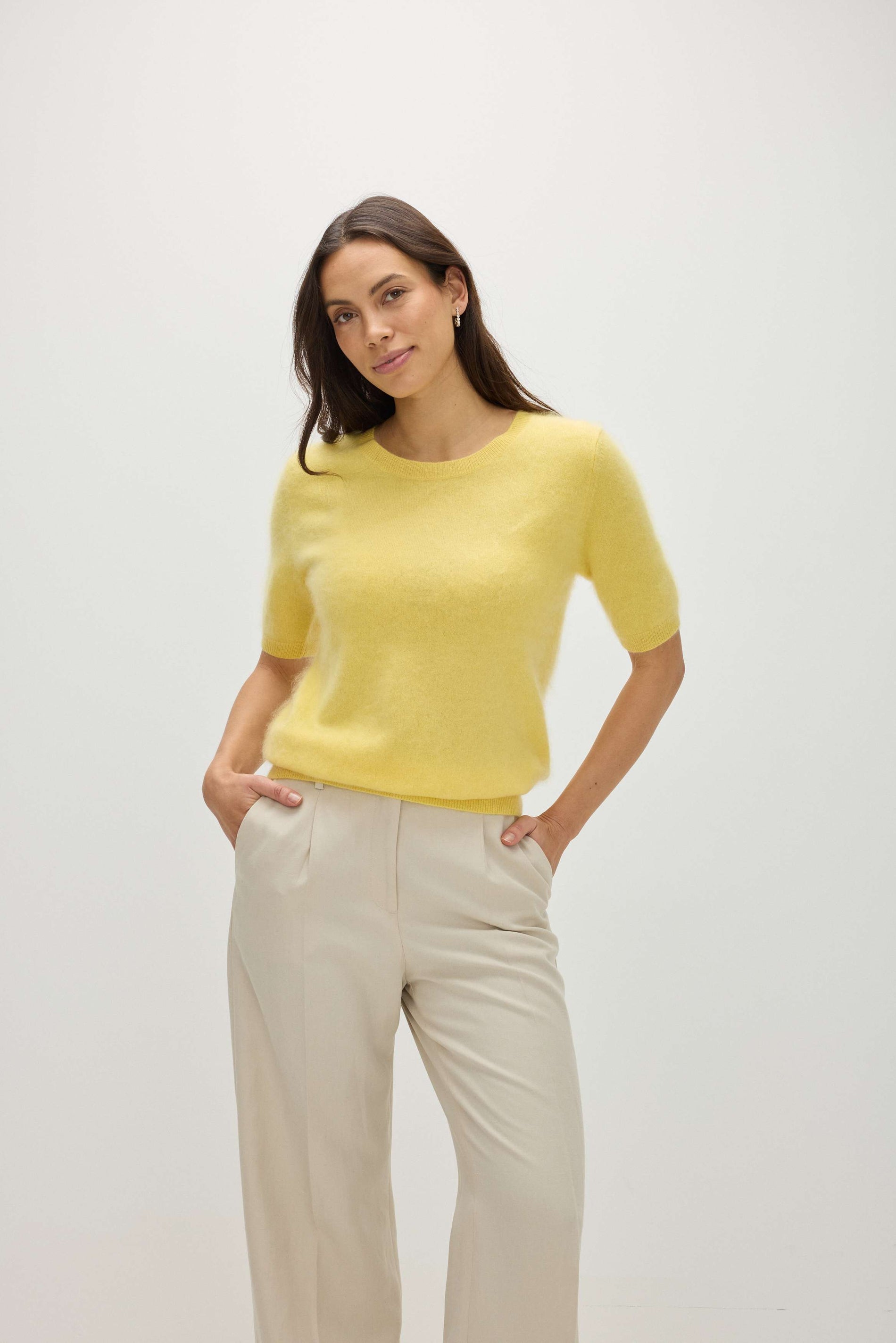 Davida Brushed Oversized T-Shirt Sweaters Citrus