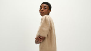 Brushed Puff Sleeve T-shirt - Mink