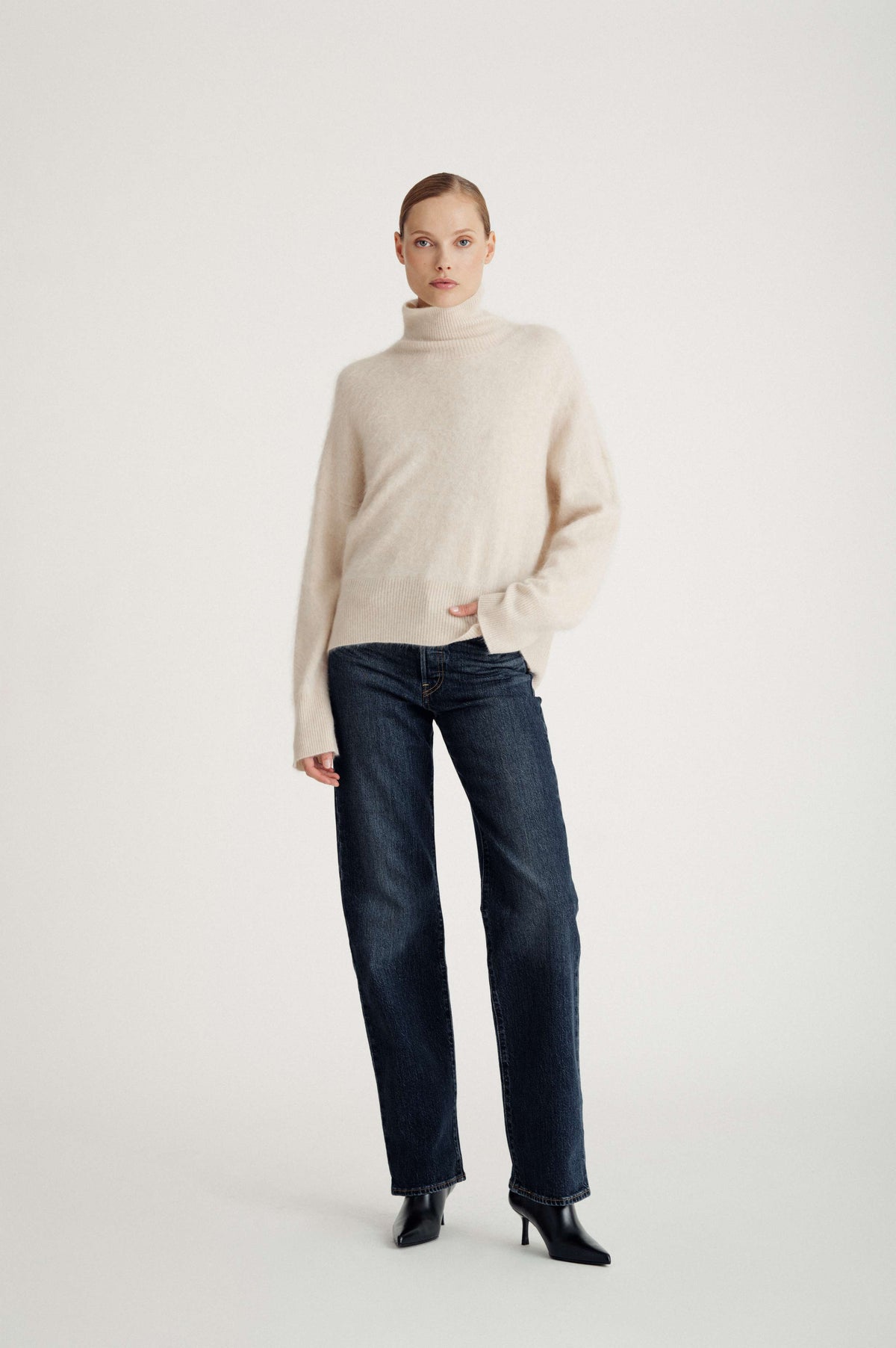 Davida Brushed Roll Neck Sweater Sweaters Light Beige