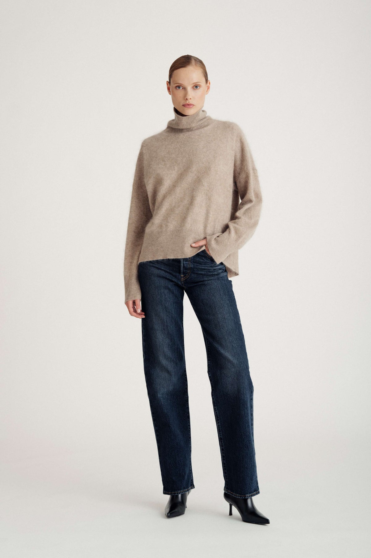 Davida Brushed Roll Neck Sweater Sweaters Mink