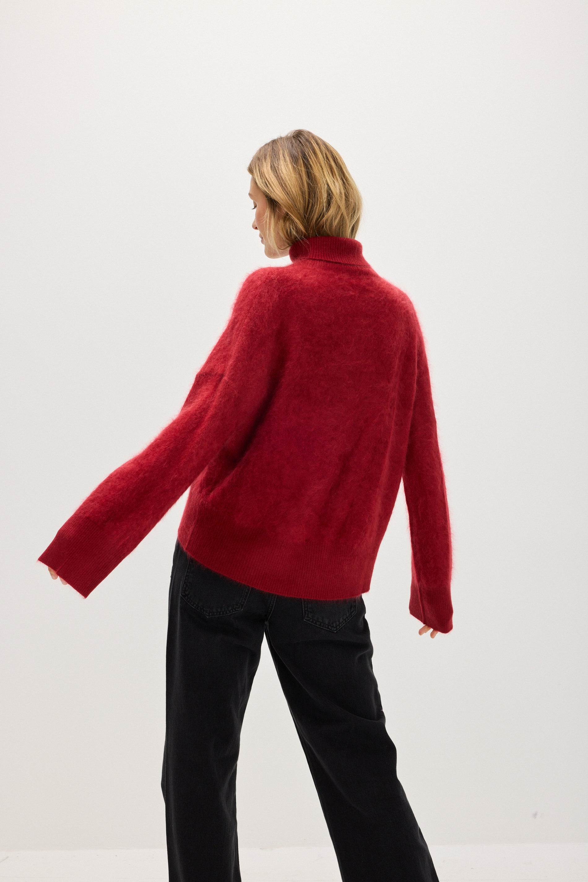 Davida Brushed Roll Neck Sweater Sweaters Mulberry Red