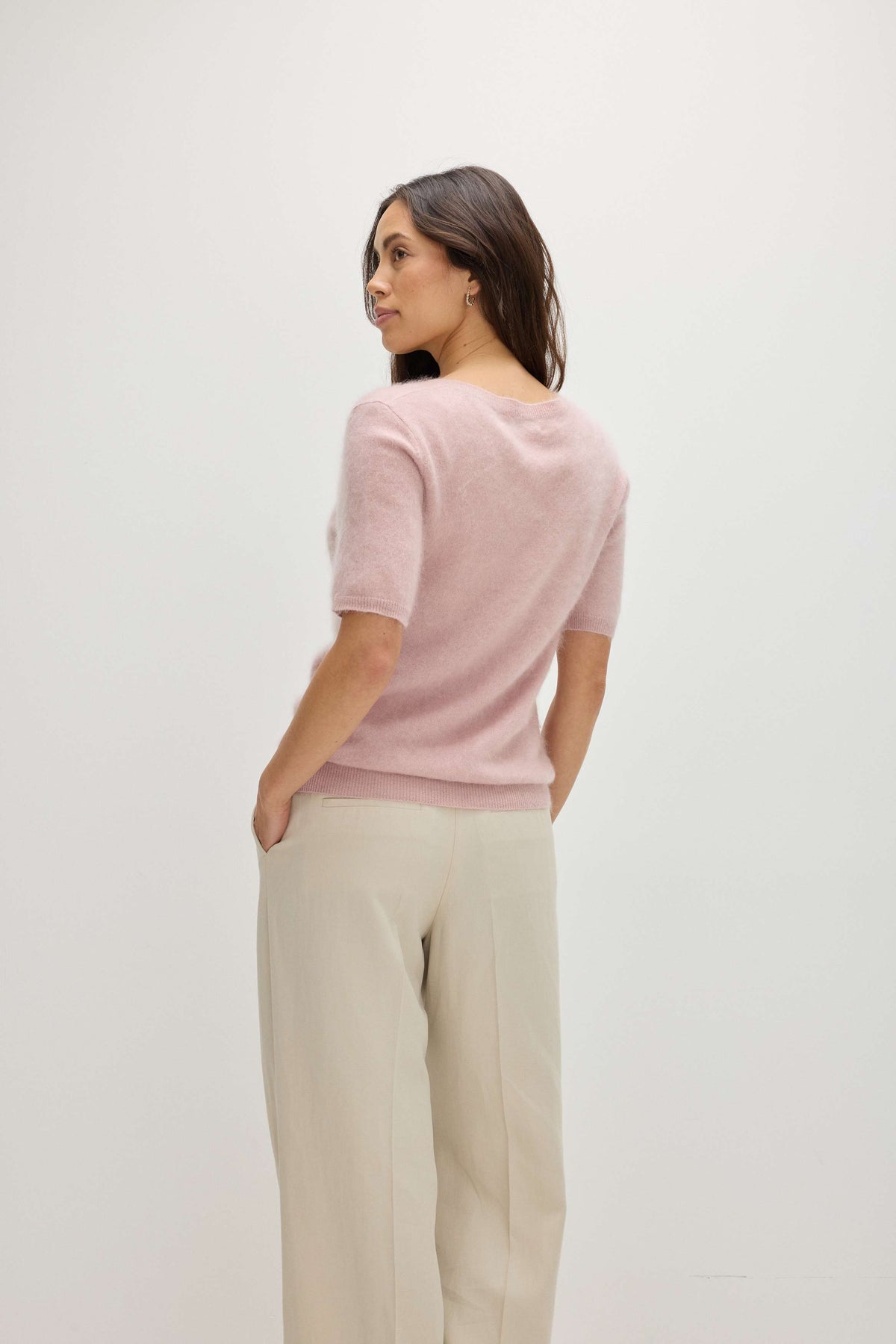 Davida Brushed T-Shirt Oversized Sweaters Pink