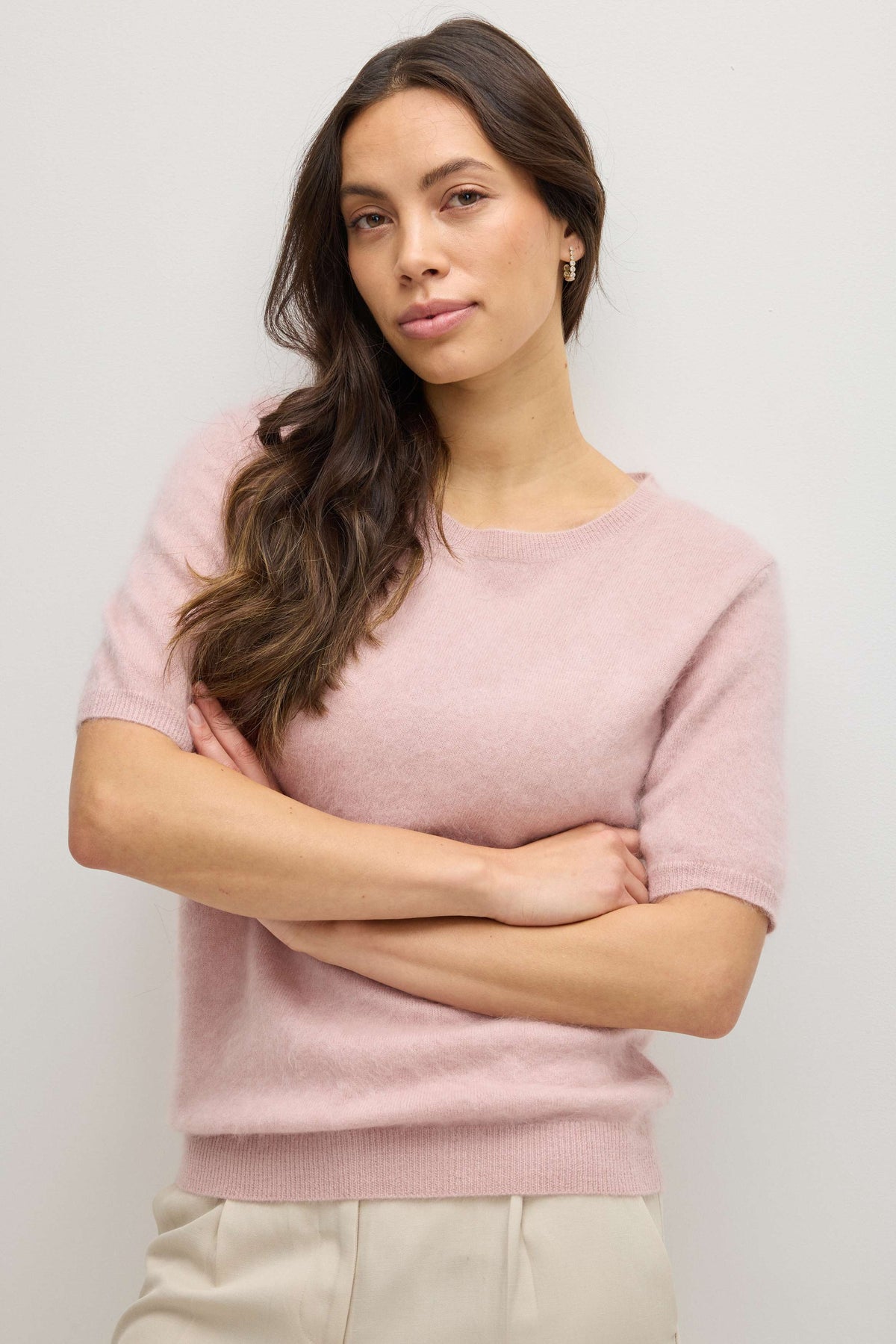 Davida Brushed T-Shirt Oversized Sweaters Pink