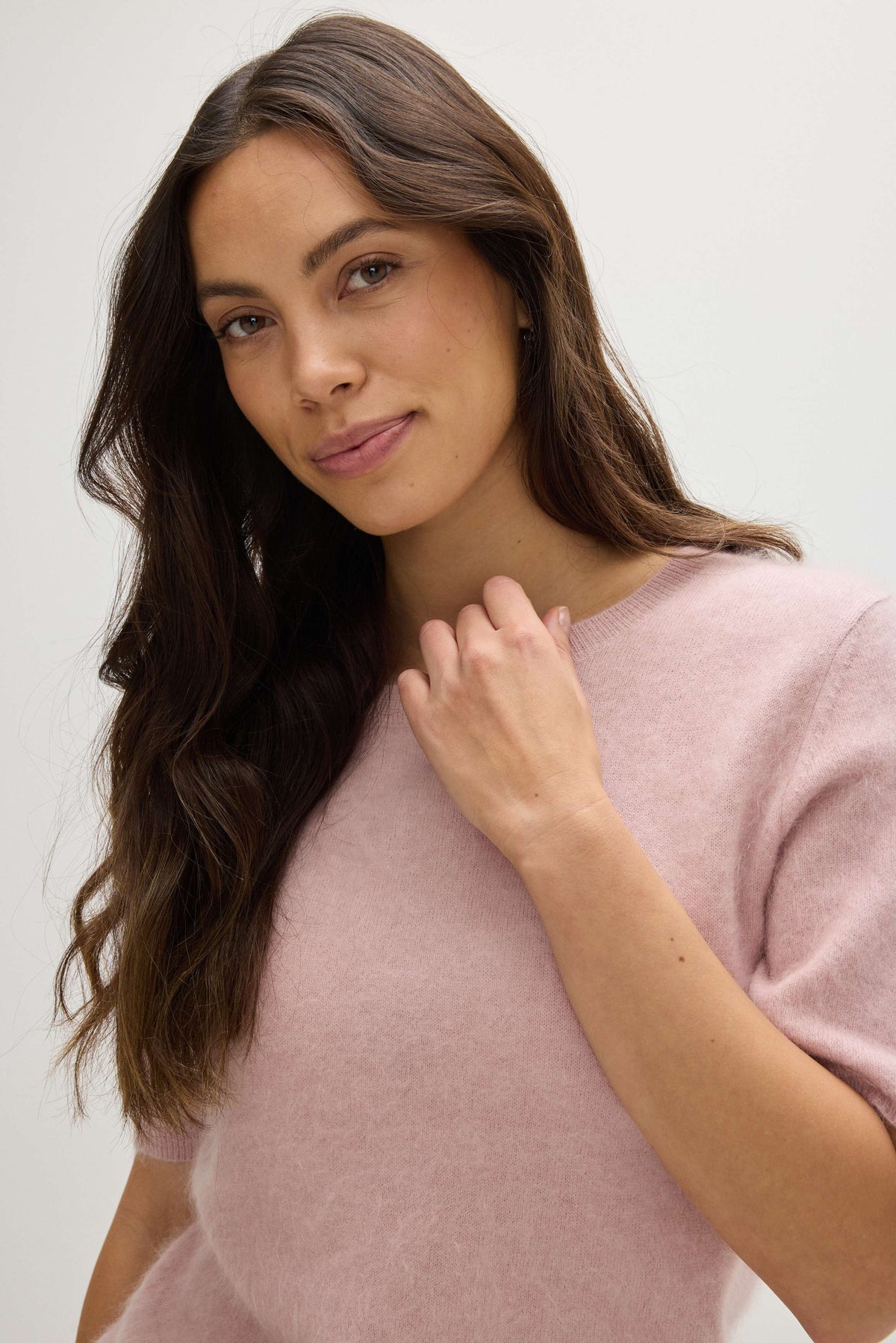 Davida Brushed T-Shirt Oversized Sweaters Pink
