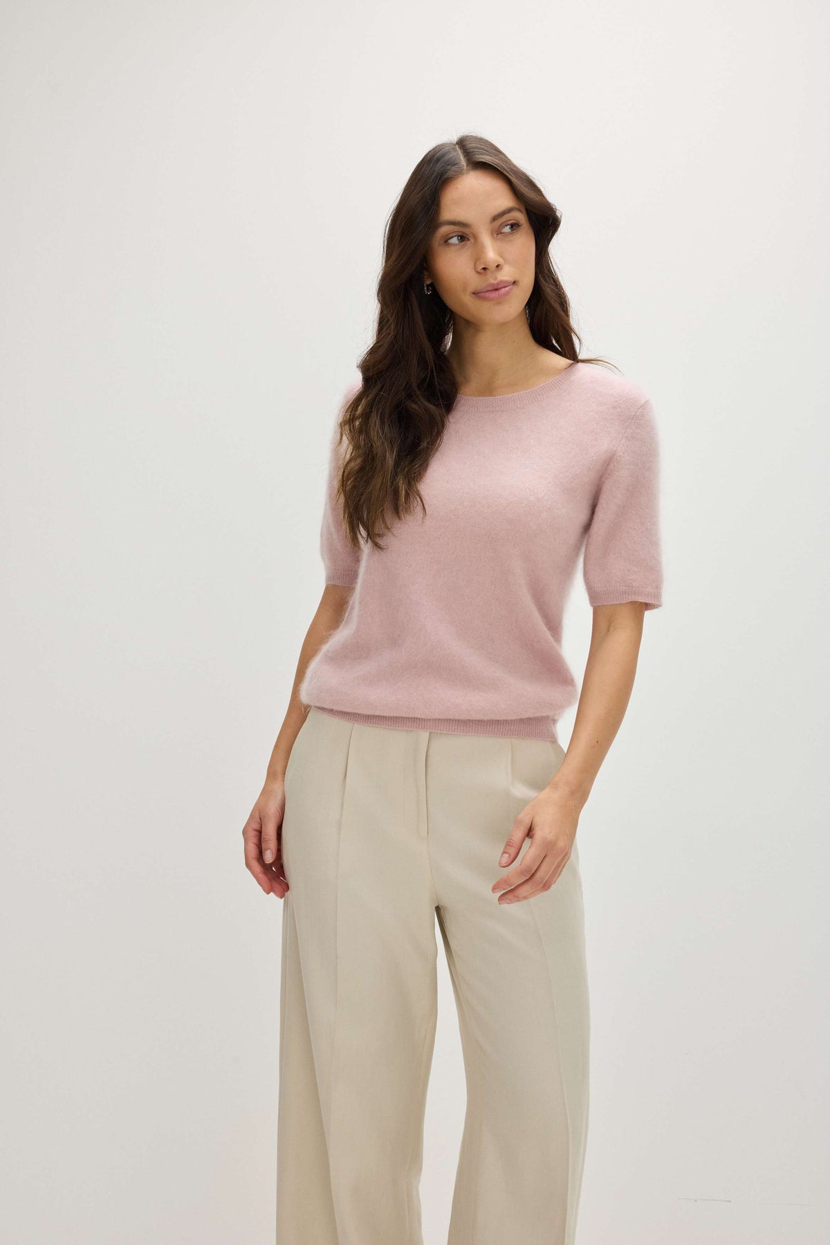 Davida Brushed T-Shirt Oversized Sweaters Pink
