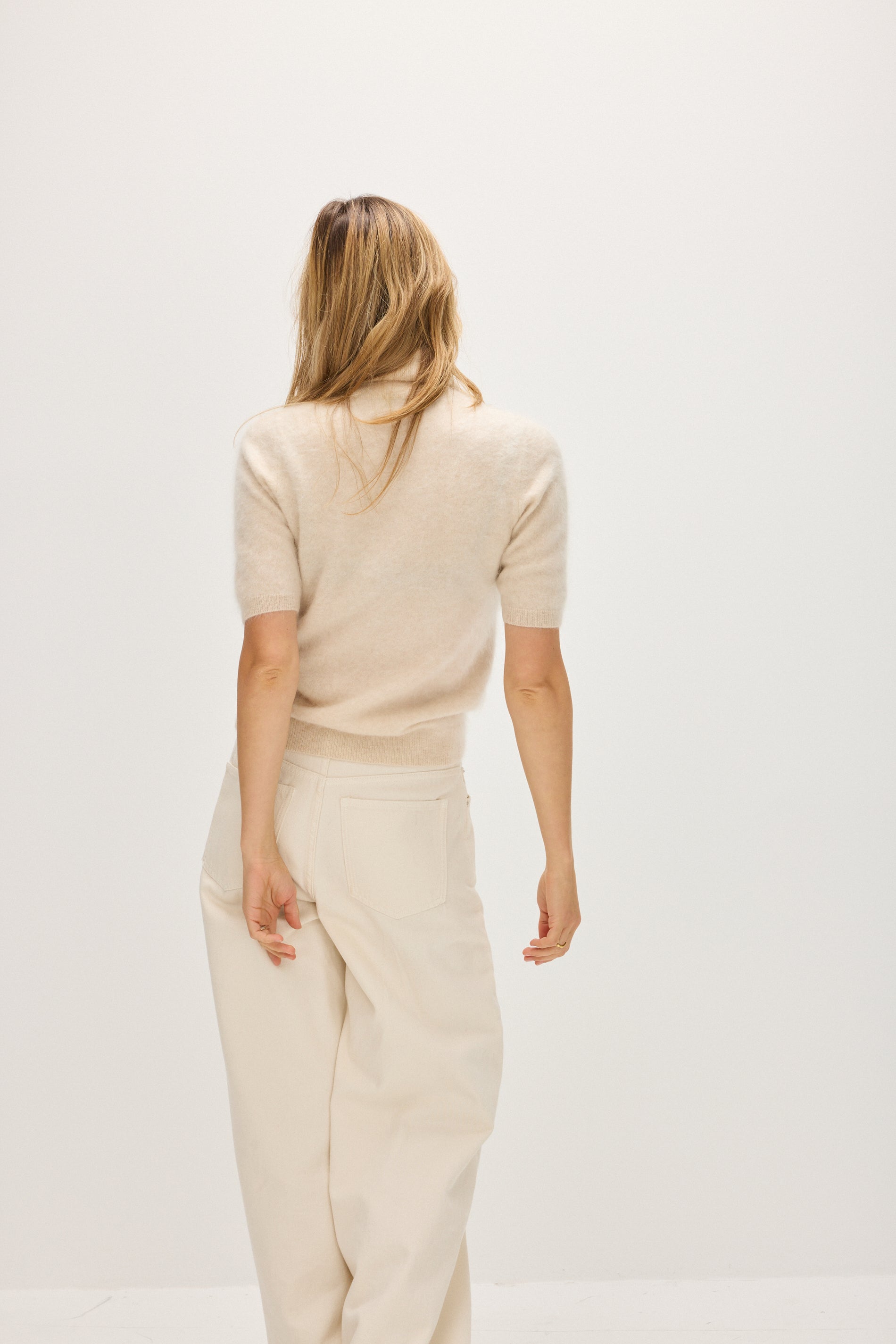 Davida Brushed Turtleneck T-Shirt Sweaters Light Beige
