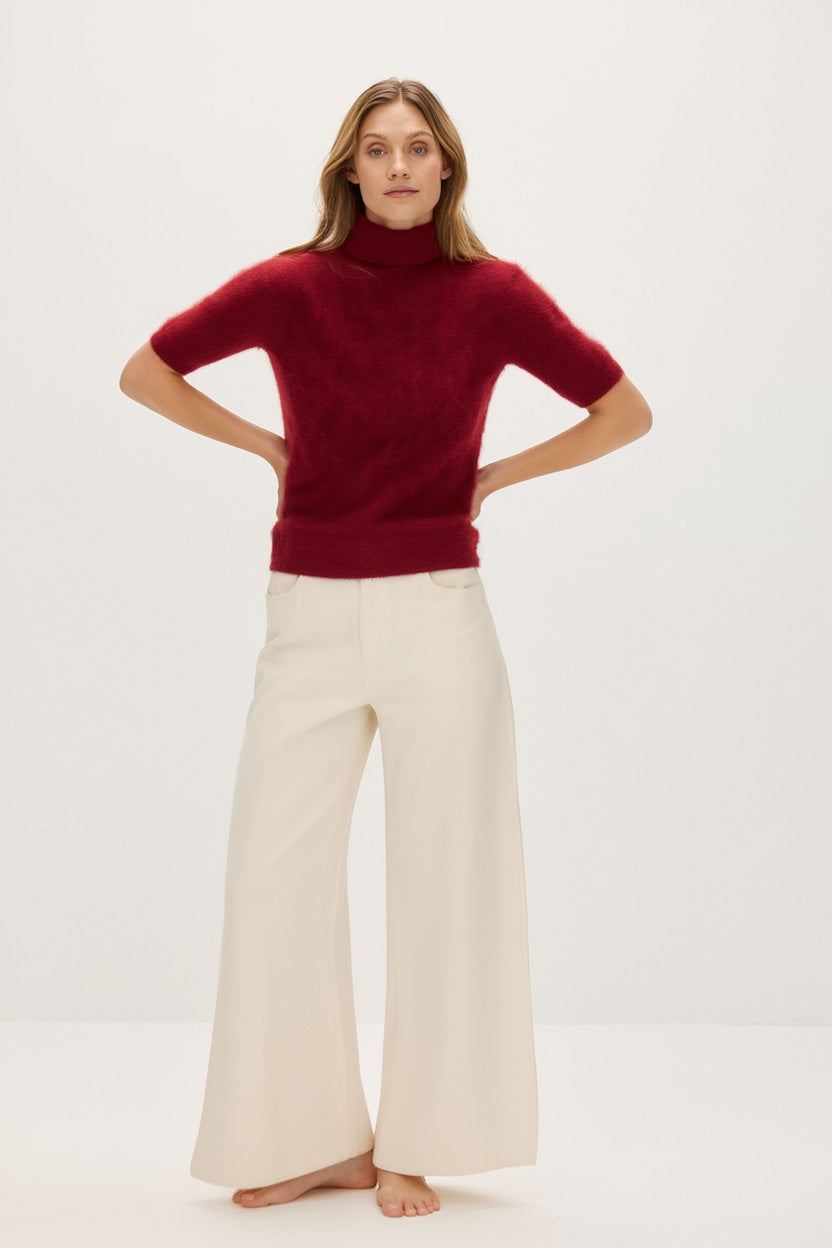 Davida Brushed Turtleneck T-Shirt Sweaters Mulberry Red