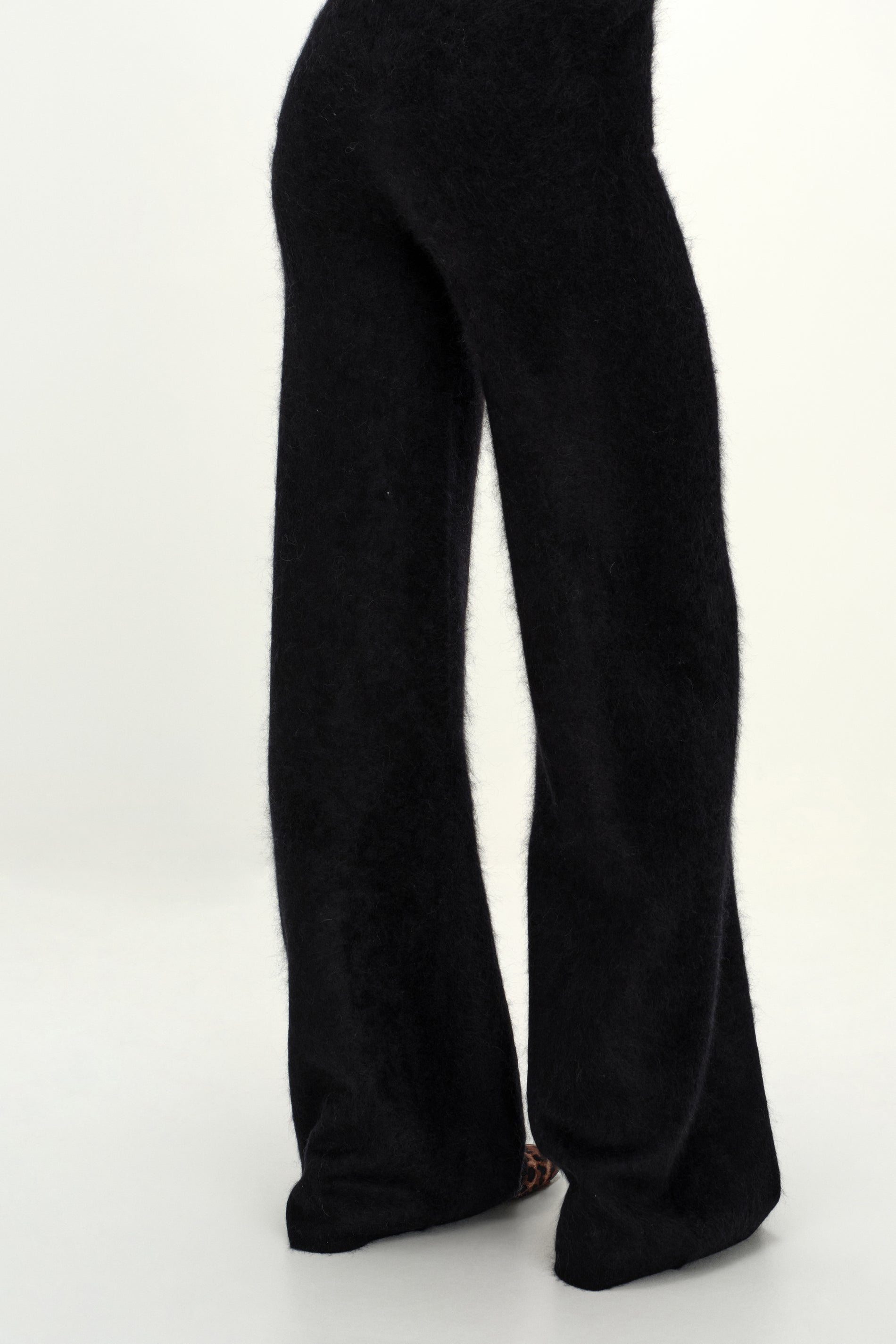 Davida Brushed Wide Pants Pants Black