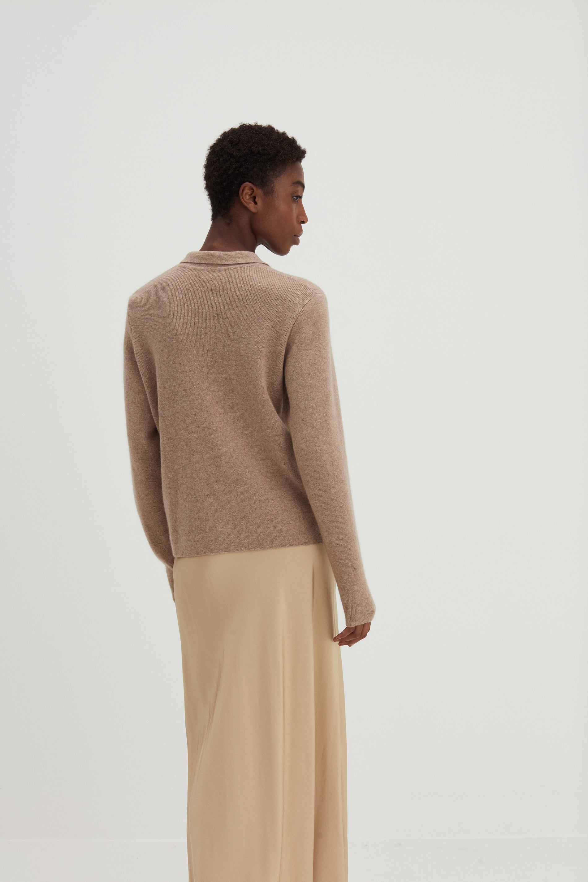 Davida Buttoned Collar Cardigan Cardigans Mink