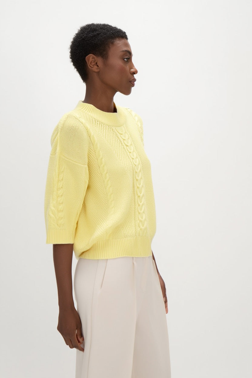 Davida Cable Short Sleeve Sweater Sweaters Citrus