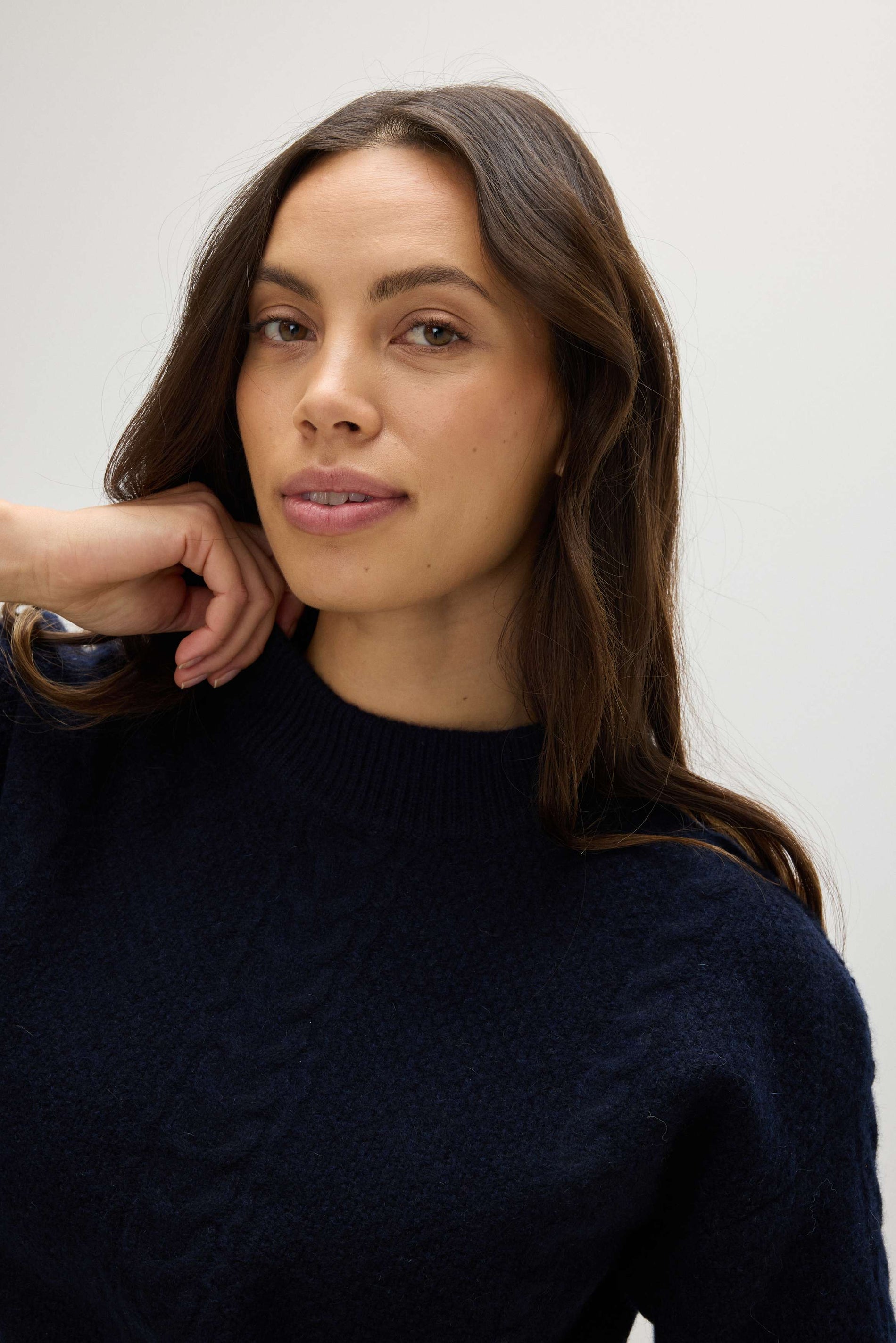 Davida Cable Short Sleeve Sweater Sweaters Navy