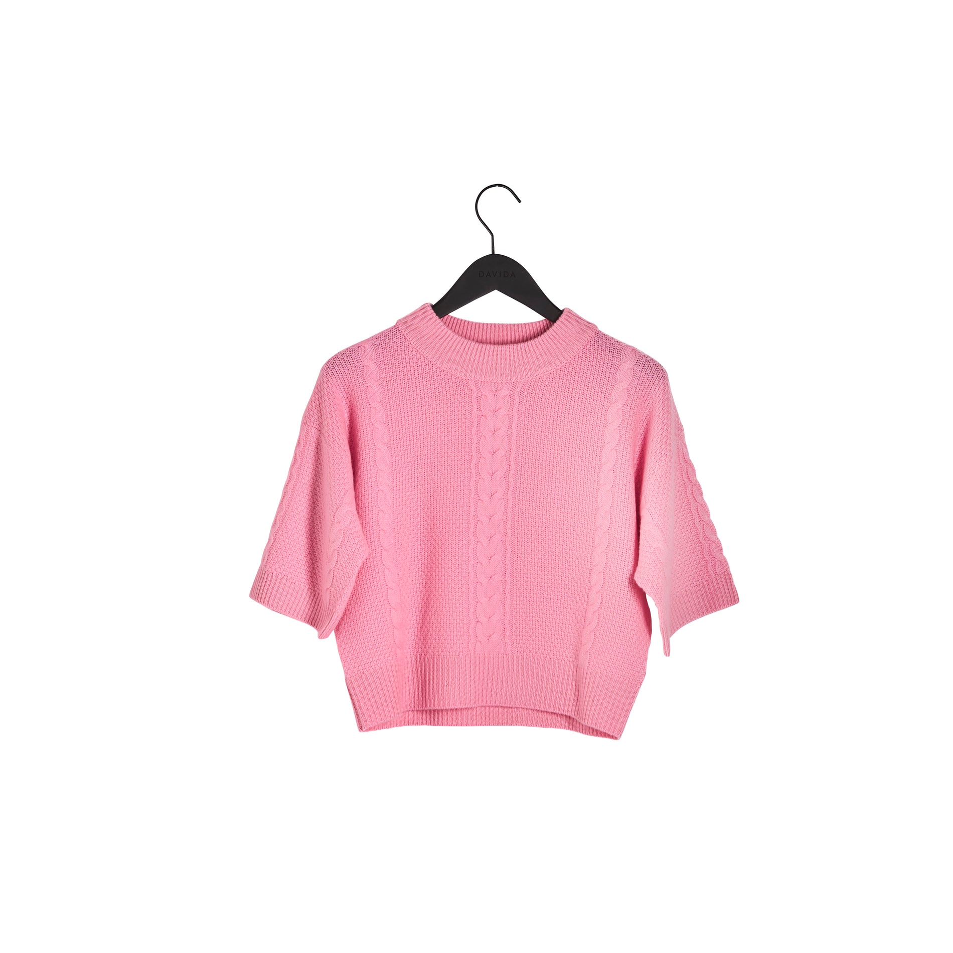 Davida Cable Short Sleeve Sweater Sweaters Strong Pink