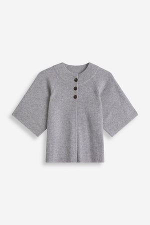 Cardigan Raglan Short Sleeve - Light Grey