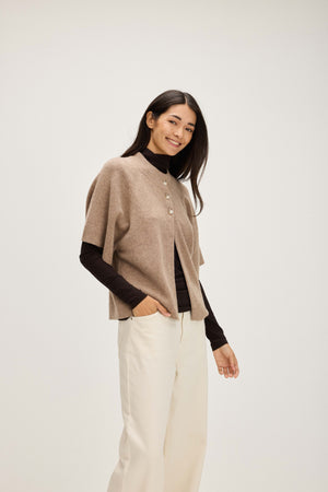 Cardigan Raglan Short Sleeve - Mink