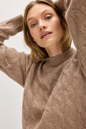 Chunky O-neck Cable - Mink