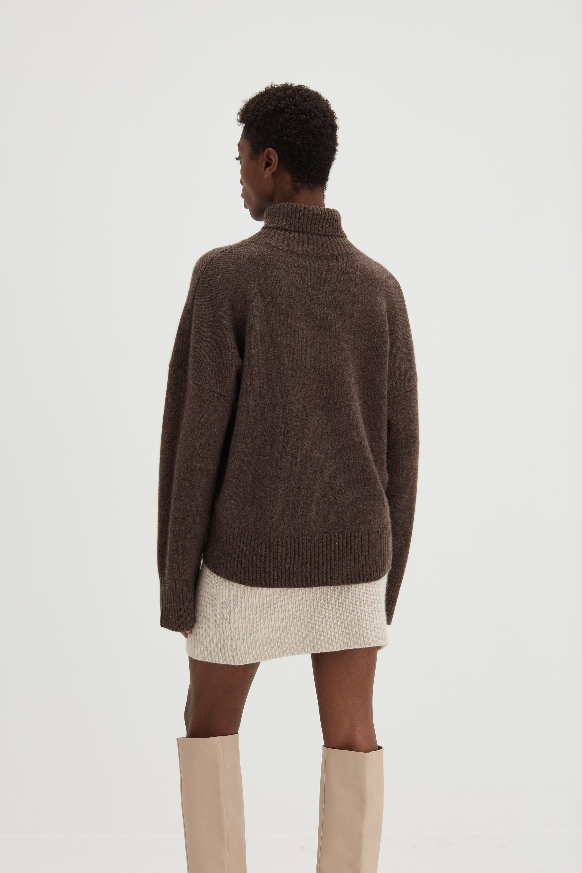 Davida Chunky Roll Neck Sweater Sweaters Cacao