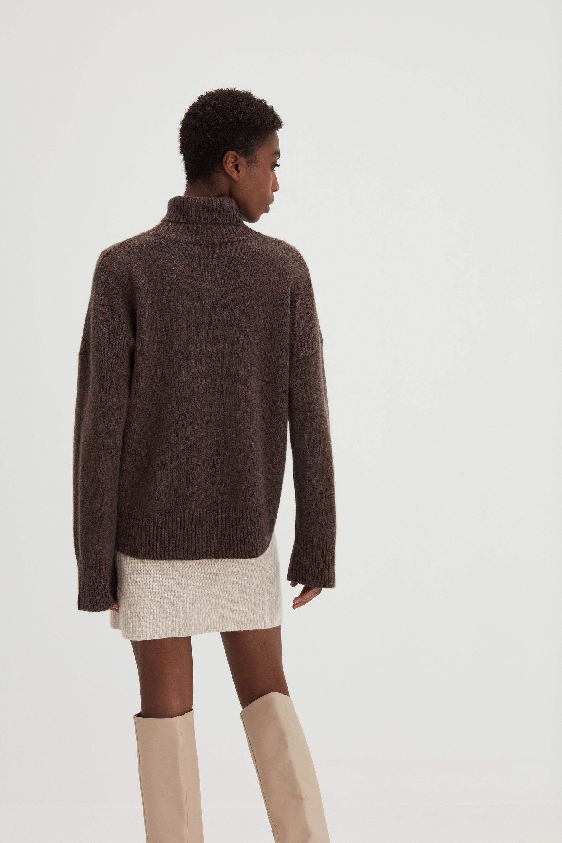 Davida Chunky Roll Neck Sweater Sweaters Cacao